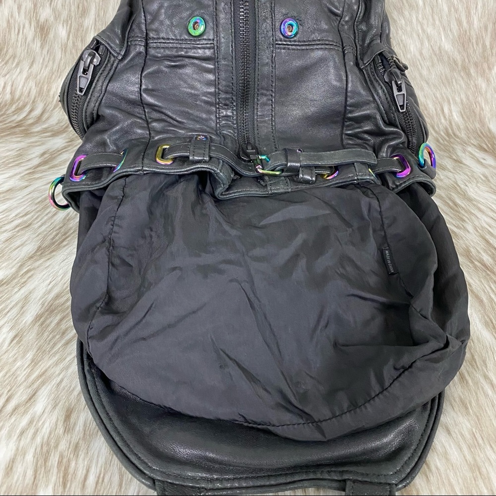Alexander Wang Black Leather Backpack with Iridescent Hardware - Picture 8 of 16